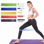 Leyaton 5'Li Aerobik Band Latex Aerobik Bandı Pilates Yoga Lastiği Set - 1
