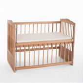 Carino Organik Boyasız 60X120 Mavi Yıldızlı Anne Yanı Beşik - 5