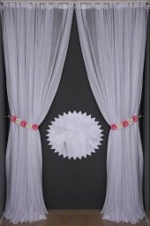 Hazır Dikilmiş SEYREK NOKTALI MODEL SALON PERDESİ 1.SINIF FONLUK PERDE - 1