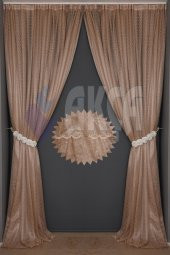 Hazır Dikilmiş SEYREK NOKTALI MODEL SALON PERDESİ 1.SINIF FONLUK PERDE - 11