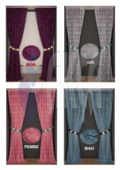 Hazır Dikilmiş DAMAKS MODEL SALON PERDESİ 1.SINIF FONLUK PERDE - 4