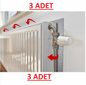 3 ADET Kalorifer Petek Radyatör Soba Arkası Alüminyum Isı Koruyucu Yalıtım Levhası Plaka Arkalığı Levha - 1