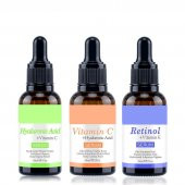 PURE 3'lü Serum Set - Hyaluronic Acid + Retinol + Vitamin C - 1