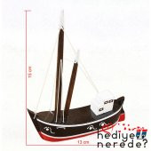 Tekne Ahşap  El Yapımı Dekoratif Balıkçı Tekne 13x10 2 Model - 3