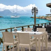 Holiday Markiz Rattan Camlı Bahçe Balkon Masa Takımı 6 Sandalyeli - 6