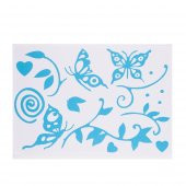 XFG034M DUVAR SÜSÜ  MAVİ KELEBEKLİ ŞEFFAF FİLMLİ PVC 48X33X0''5CM - 1