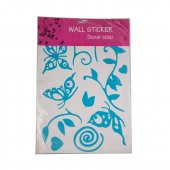 XFG034M DUVAR SÜSÜ  MAVİ KELEBEKLİ ŞEFFAF FİLMLİ PVC 48X33X0''5CM - 2