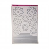 XFG029G DUVAR SÜSÜ GRİ PAPATYALI ŞEFFAF FİLMLİ PVC 48X33X0''5CM - 1