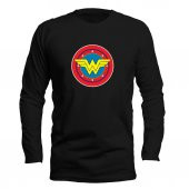 Wonder Woman Siyah Long Sleeve Uzun Kol Tişört - 1
