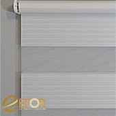 Ekru Rengi Geniş Pileli Polyester Zebra Perde - 2