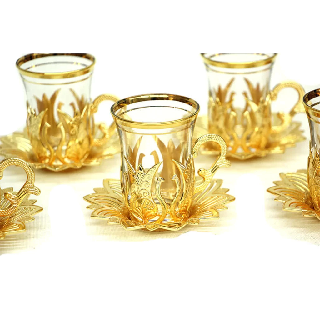 6'lı Çay Bardağı Seti Lüks Bardak Ahsen - 5