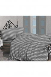 Çeyiz Diyarı Stripe Çift Kişilik Nevresim Takımı Gri - 2