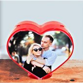 Kişiye Özel Fotoğraflı Dönen Kalp Şeklinde Büyük Masaüstü Çerçeve thumbnail 1