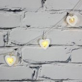 Led Işık Ahşap Kalp 10'lu Şerit Aydınlatma Pilli Ağaç Süsü - 6