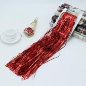 Metalik Folyo Kırmızı Püskül Masa Eteği 75x400 Cm - 4