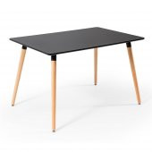 Eames Dikdörtgen Mutfak Masası Siyah 80x120 cm - 1