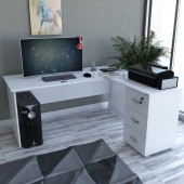 DİENNİ BEYAZ LAÇİN L OFİS MASASI - 1