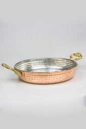 Kalın Malzeme El Dövmesi Bakır Sahan Tava 22cm - 1