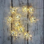 Led Işık Metal Top 10'lu Şerit Aydınlatma Pilli Ağaç Süsü - 4