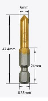 Titanyum Kaplı Havşa Matkap Ucu 5 Kanatlı 6mm x 1 adet - 1