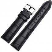 Hakiki Deri Kordon 20 Mm Siyah Renk Saat Kordon Saat Kayışı - 1
