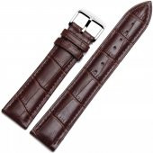 Hakiki Deri Kordon 24 Mm Kahverengi Saat Kordon Saat Kayışı - 1