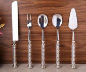 Roy Kıng Cam 5 Parça Servis Seti Gümüş - 1