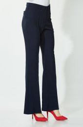 BAYAN PANTOLON İSPANYOL PAÇA SORALLİNE 1691 LACİVERT - 2