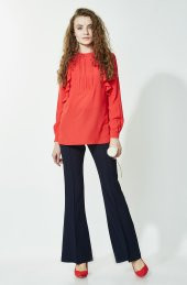 BAYAN PANTOLON İSPANYOL PAÇA SORALLİNE 1691 LACİVERT - 3