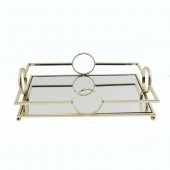 31x21cm Metal Tepsi Aynalı Masa Sunum Organizasyon - 2