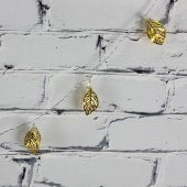 Led Işık Metal Yaprak  10'lu Şerit Aydınlatma Pilli Ağaç Süsü - 2