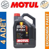 Motul 8100 X-Max 0W-40 5 Lt Tam Sentetik Motor Yağı (4 Adet) - 1