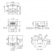 Mini Usb Type B Dişi 5 Pin Dip Pcb Soket - 2