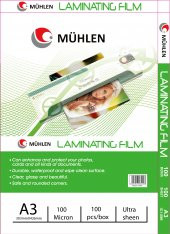 Mühlen Laminasyon Makinesi Filmi 100 Mc A3 1 Paket 100 Adet - 1