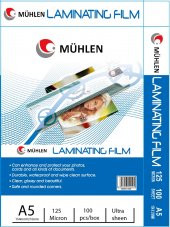 Mühlen Laminasyon Makinesi Filmi 125 Mc A5 1 Paket 100 Adet - 1