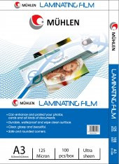 Mühlen Laminasyon Makinesi Filmi 125 Mc A3 1 Paket 100 Adet - 1
