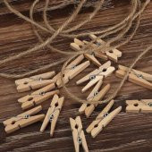 İp Hediyeli Mini Mandal 48 Adet Fotoğraf Mandalı Süsleme Mandalı - 4