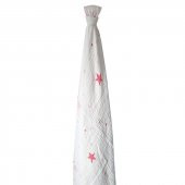 Momeasy Tekli Müslin Örtü Pembe Yıldız 100x120 cm - 1