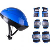 Bisiklet Scooter Kaykay Kask Dizlik Dirseklik Koruyucu Set Mavi - 1
