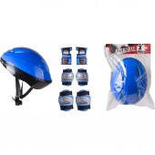 Bisiklet Scooter Kaykay Kask Dizlik Dirseklik Koruyucu Set Mavi - 2