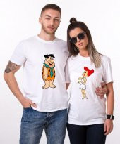 Tshirthane Fred Wilma Çakmaktaş Sevgili Kombinleri tshirt kombini Sevgili Çift tshirt - 1