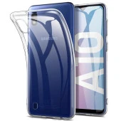 Samsung Galaxy A10 Kılıf Toz Korumalı Tıpalı 1.5mm Şeffaf Silikon Kılıf - 1