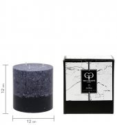 Stone Silindir - Koyu Gri 12 x 12 cm Dekoratif Mum - 2