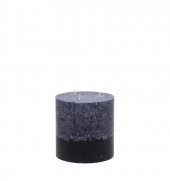 Stone Silindir - Koyu Gri 12 x 12 cm Dekoratif Mum - 3