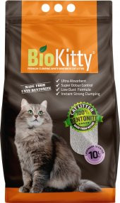 10 Lt BioKitty İnce Lavanta Kokulu Bentonite Kedi Kumu Bio Kitty Lavander Bentonit Kum - 1