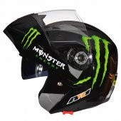 AR1 Monster Çene Açılır Vizörlü Motosiklet Kaskı Siyah - 2