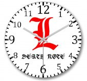 Death note L Ryuzaki Duvar Saati Bombeli Gercek Cam thumbnail 1