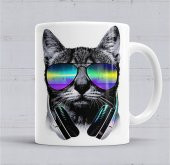 Havalı DJ Cool Kedi Kupa Bardak Porselen - 1