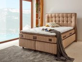 Niron Majesty Yatak 100x200 Tek Kişilik Pedli Ekstra Lüks Yumuşak Yatak Pamuklu Keten Kumaş 30 cm - 3