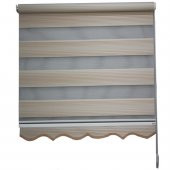 Koyu Krem Rengi Gradyan Dar Pileli Zebra Perde - 3